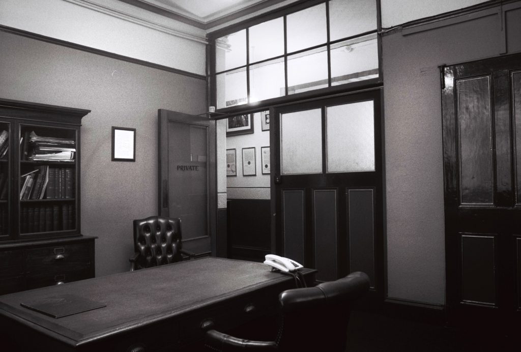 Rutherford and Macpherson offices private room.
